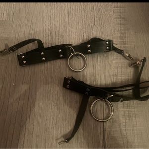 Black Thigh Garters With Circle Attached Good Quality Barely Worn From Hot Topic